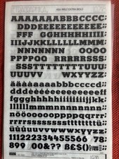 Letraset INSTANT LETTERING Tre (3) Lettere Trasferibili 42pt Mondo Extra Grassetto
