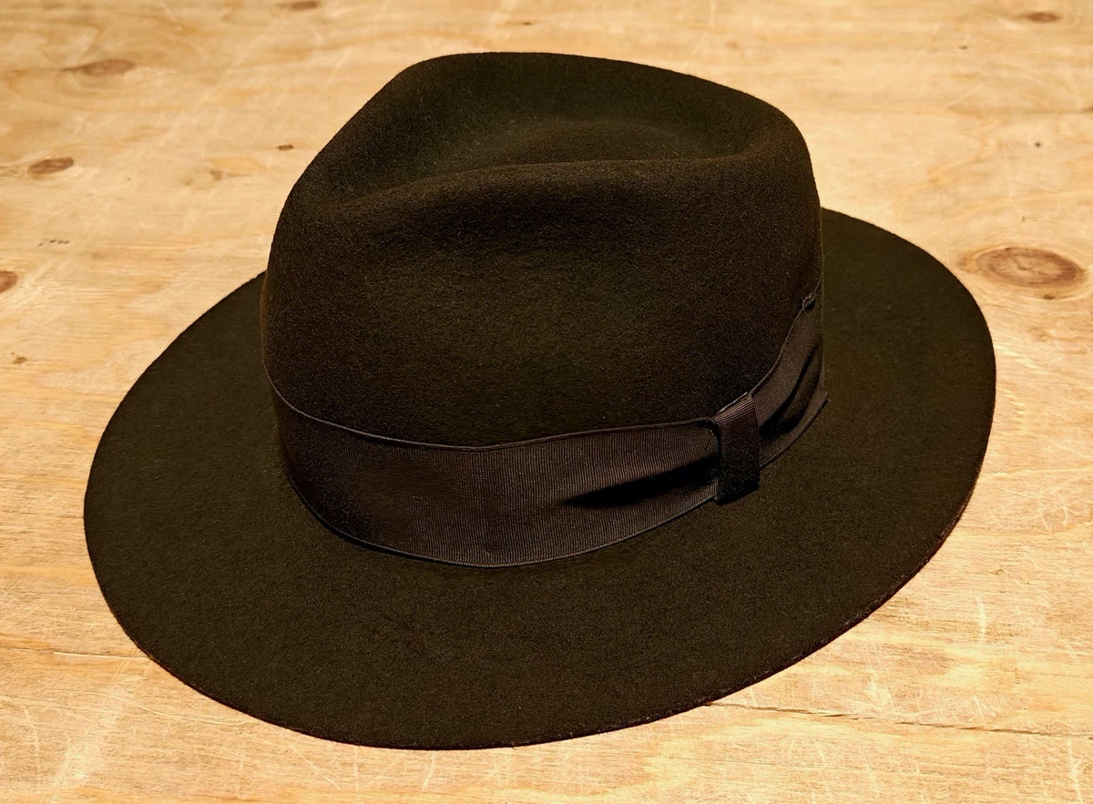 Fast Eddie’s Aspen Brown Fur Felt Western Fedora Hat Feather Band Size 6 3/4 Women main image 3
