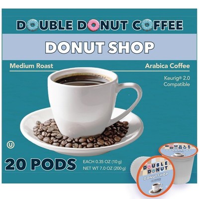 Donut Shop Flavored Coffee Pods 20 Count Medium Roast for Keurig Brewers