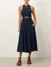 Zimmermann Demin Racer Dress Size 0/US 4/UK 8RRP-$995 New with tags