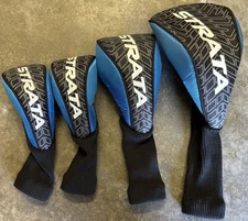 STRATA Golf Covers Driver, 3 Wood, 4 Hybrid, 5 Hybrid Blue head covers Lot Of 4