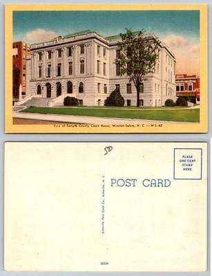 Forsyth County Court House Winston-Salem NC Postcard Kress Building