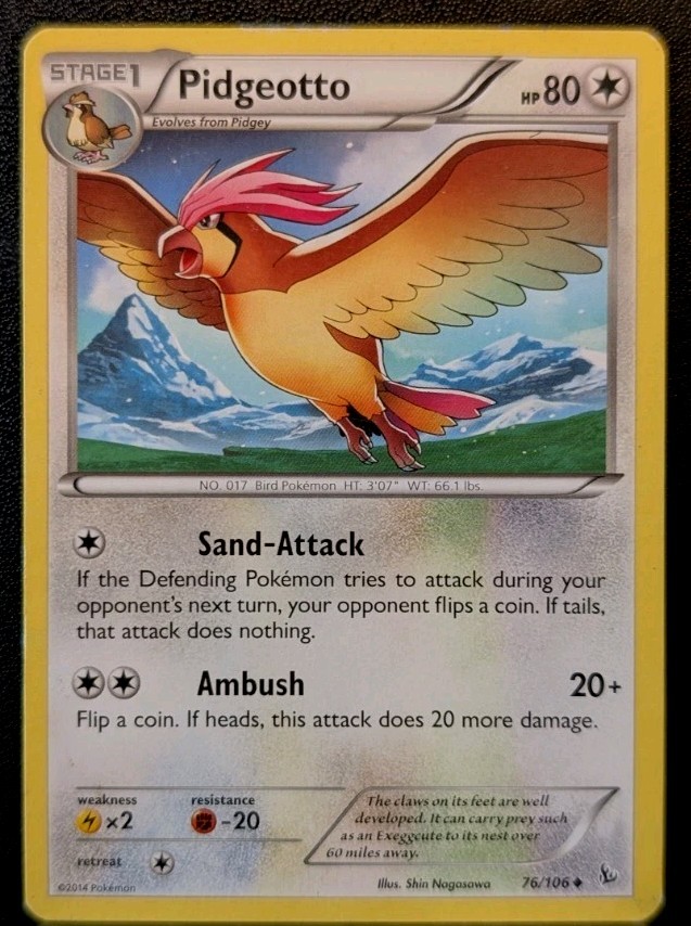 2014 Pokemon Pidgeotto Flashfire Stage 1 #76/106 EX