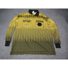 NISOA Official Sports Referee Jersey Large Long Sleeve Geometric Pattern Yellow