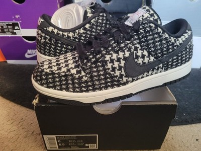 Womens Nike Dunk Low Harris Tweed Plaid Wool Black Phantom force wmns HQ5036 901