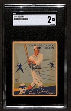 1934 Goudey #10 Chuck Klein HOF  SGC 2 GOOD C104265