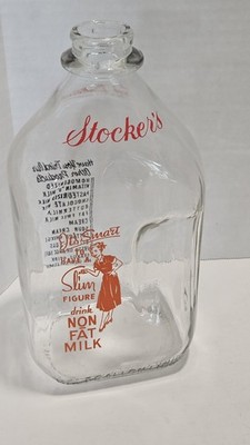 Stocker's Stocker Bros Half Gallon Milk Bottle ''It's Smart To Have A Slim Figure