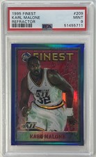 1995 Finest Refractor #209 Karl Malone PSA MINT 9 (pop:7, higher:2)