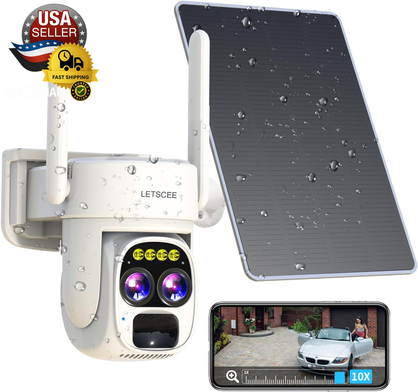 Security Cameras Wirelss Outdoor for Home Security, Alexa Cameras Solar Power,36