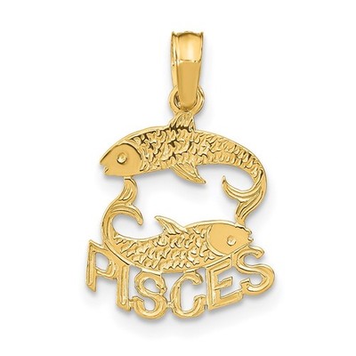 14K Gelbgold Fische Sternzeichen Charm