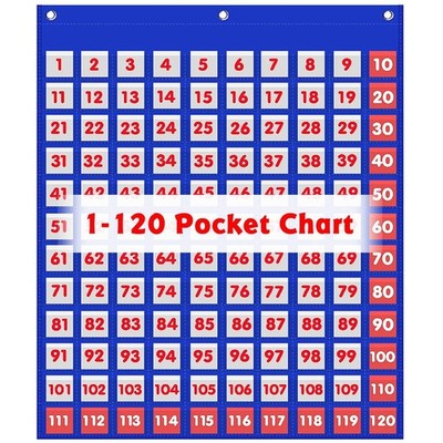 Hundreds Pocket Chart Kids Counting Number Learning Chart for Classroom Home,...