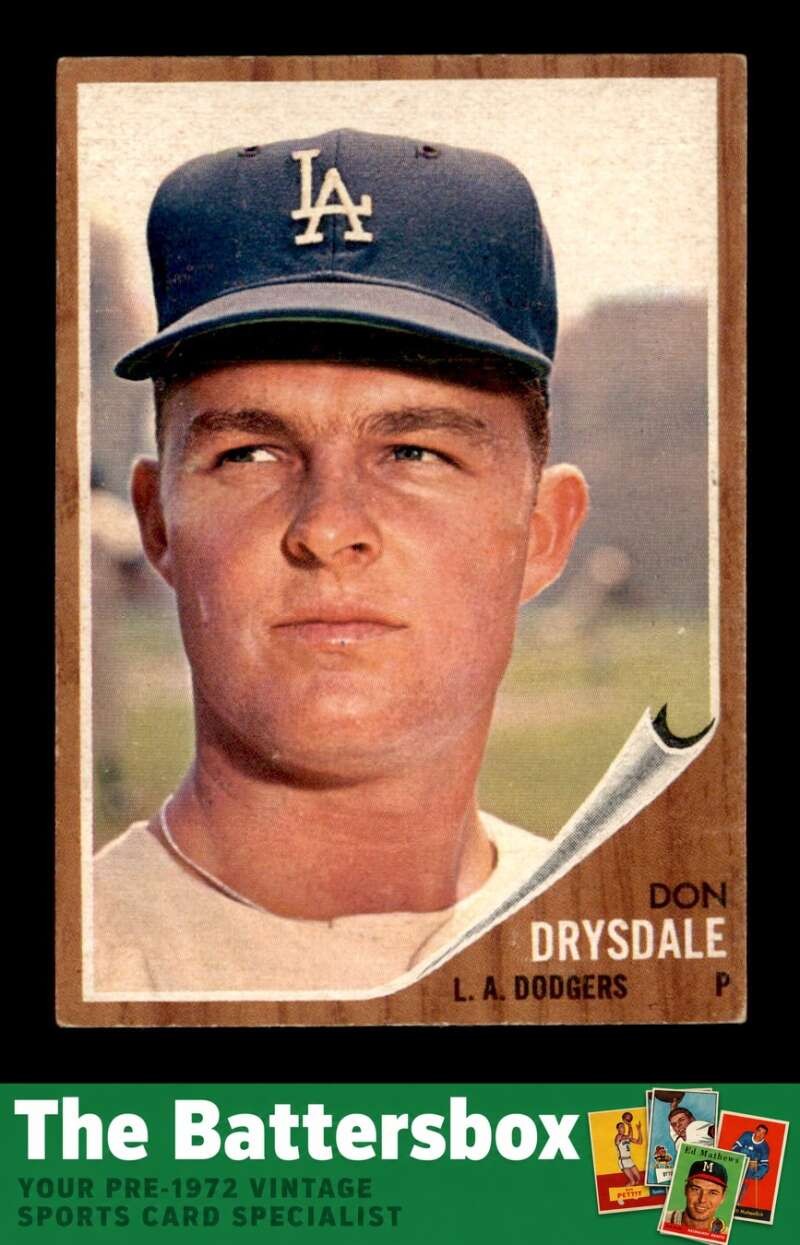 Don Drysdale #340 Baseball Cards 1962 Topps trading card — raw and PSA graded price guide