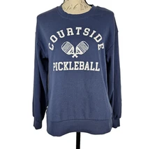 C&C California Women's Size Medium Courtside Pickleball Blue Sweatshirt