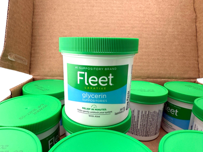 #ad 12 Pack Fleet Laxative Glycerin Suppositories w Aloe 24 each Total 288 Exp 3 27 $24.99