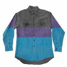 Vintage Wrangler Brushpopper Western Shirt 16 1/2 - 34 Regular Fit Long Tails