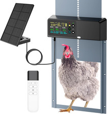 Automatic Chicken Coop Door Solar Powered with Programmable Remote, 4 Modes Comb
