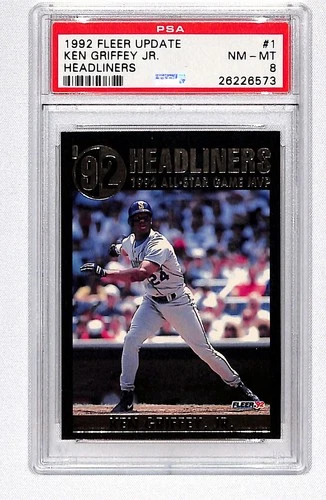 Ken Griffey, Jr. 1992 Fleer Update '92 Headliners #1 PSA 8