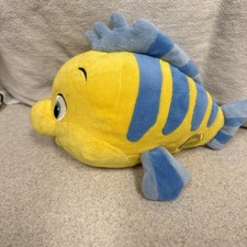 Official Stamped Disney Store Flounder 10" Plush The Little Mermaid