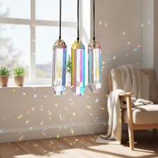 3 Pack 5" Crystal Suncatcher Prisms - Rainbow Maker Window Decor