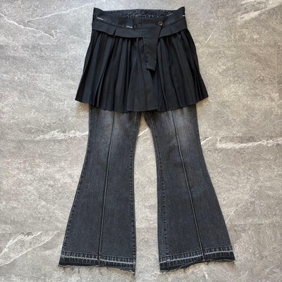 Sacai Pleated Skirt Denim Flare 2021 Size 2