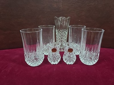 Darques Crystal 7 Piece Set, 4glasses, Vase And Two Bud Vases