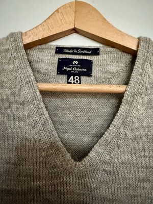 Nigel Cabourn Pullunder Size 48 Grau Alpaca Wool Handmade Used Top Condition Rar