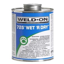 Weld-On 725 Wet R Dry PVC Pipe Solvent Cement