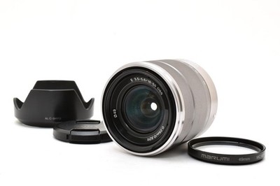 Sony SEL1855 Camera Lens 18-55mm f3.5-5.6 w/Filter/Hood Silver 115
