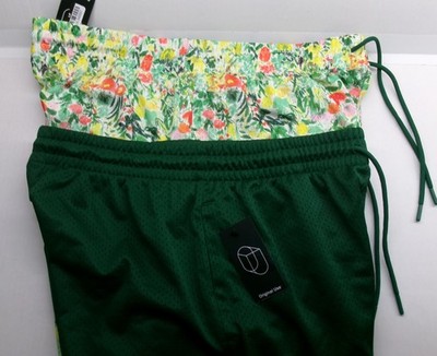 Men's 7  Heavy MESH Short Original Use GREEN M or FLORAL L pockets elastic & tie