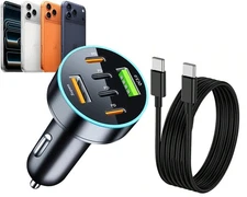 For iPhone 17 16 15 14 13 Pro Max 150W Fast Charging Type-C Car Charger & Cable