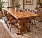 Antique Rustic Oak Refectory Dining Table Farmhouse 6 8 Seater Heavy Solid Top