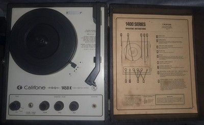 Califone 1450K Portable Classroom Phonograph Record Player Turntable Vintage