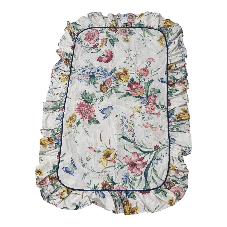 Conjunto vintage de fundas de almohada con volantes florales Dan River de gran tamaño Cottagecore EE. UU. Foto 4 de 4