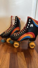 Moxi Rainbow Rider Roller Skates Black Quad Indoor-Outdoor Skates w/ Carry Strap