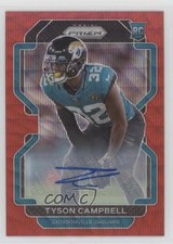 2021 Panini Prizm Rookie Red Wave 14/149 Tyson Campbell #384 Auto s3g
