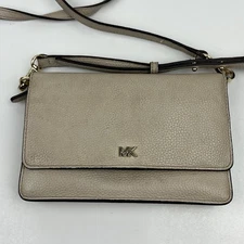Michael Kors Crossbody Pebbled Leather Phone Wallet Handbag Truffle