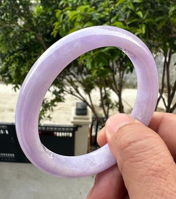 Natural Grade AAA Ice Lilac Lavender Burmese Jade jadeite bracelet bangle 60.5MM