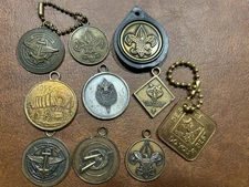 BOY SCOUT KEYCHAIN LOT OF 10 TENDERFOOT EXPLORER CAW CUB 1953 NJ