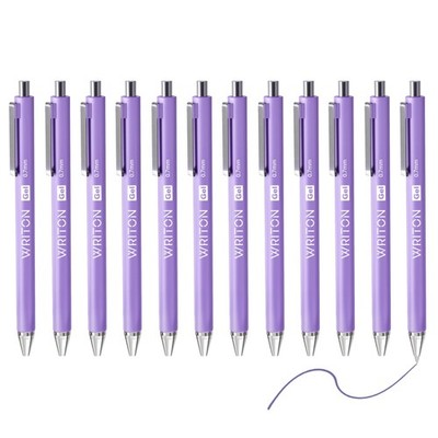Writon Retractable Gel Pens, Comfort Barrel, 1 Count (Pack of 12), Purple 