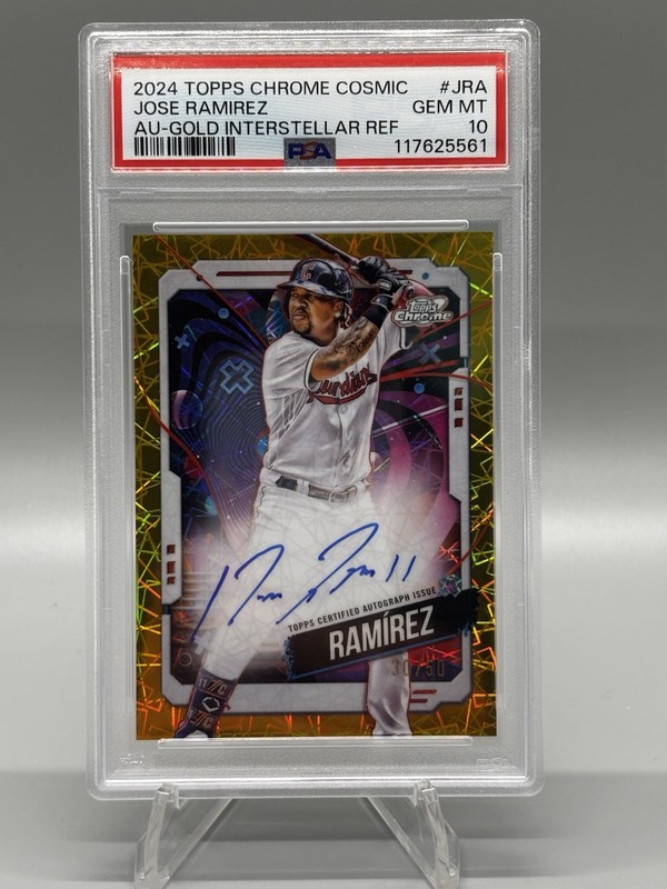 2024 Topps Cosmic Chrome - Auto Jose Ramirez#CCA-JR Gold Interstellar Ref /50