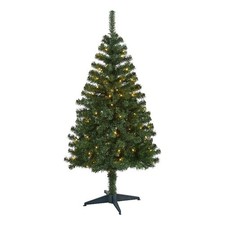 Nearly Natural 4ft Northern Tip Pine Artificial Christmas Tree w/ 100 Clear LED