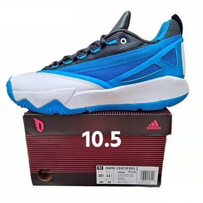 Size 10.5 - Adidas Dame Certified 2 Blue Rush White (NEW) - Damian Lillard