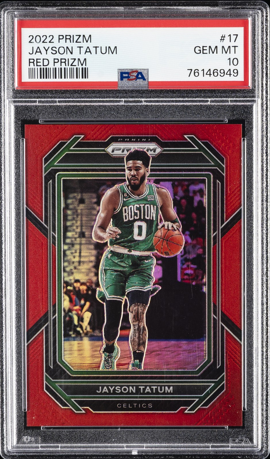 2022 PANINI PRIZM RED PRIZM #17 JAYSON TATUM 188/299 PSA 10