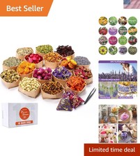 15g/Bag 100 Natural Dried Flowers Kit - Ideal for Soap Making  Bath Crafts