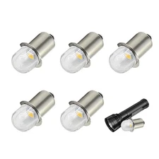 5 Pack LED Flashlight Bulb 18V P13.5S Base Socket Warm White LED Bulbs Non-Polar