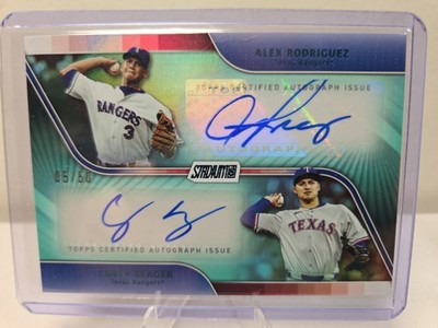 2025 Topps Stadium Club - Dual Autographs Corey Seager #DA-RS Turquoise /50 (AU)