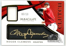 Roger Clemens 2019 Panini Immaculate Clutch Patch Autograph Card #CL-RC 02/13