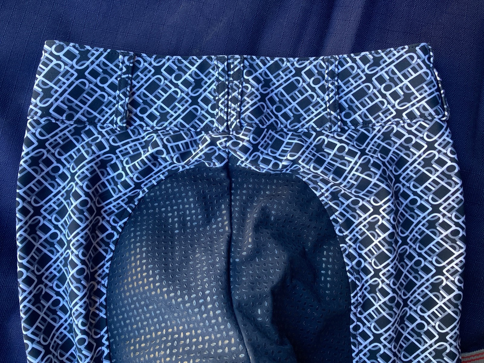 Pikeur Candela Print Size 26 Full Seat Silicone Breeches Blue Grey White Konig