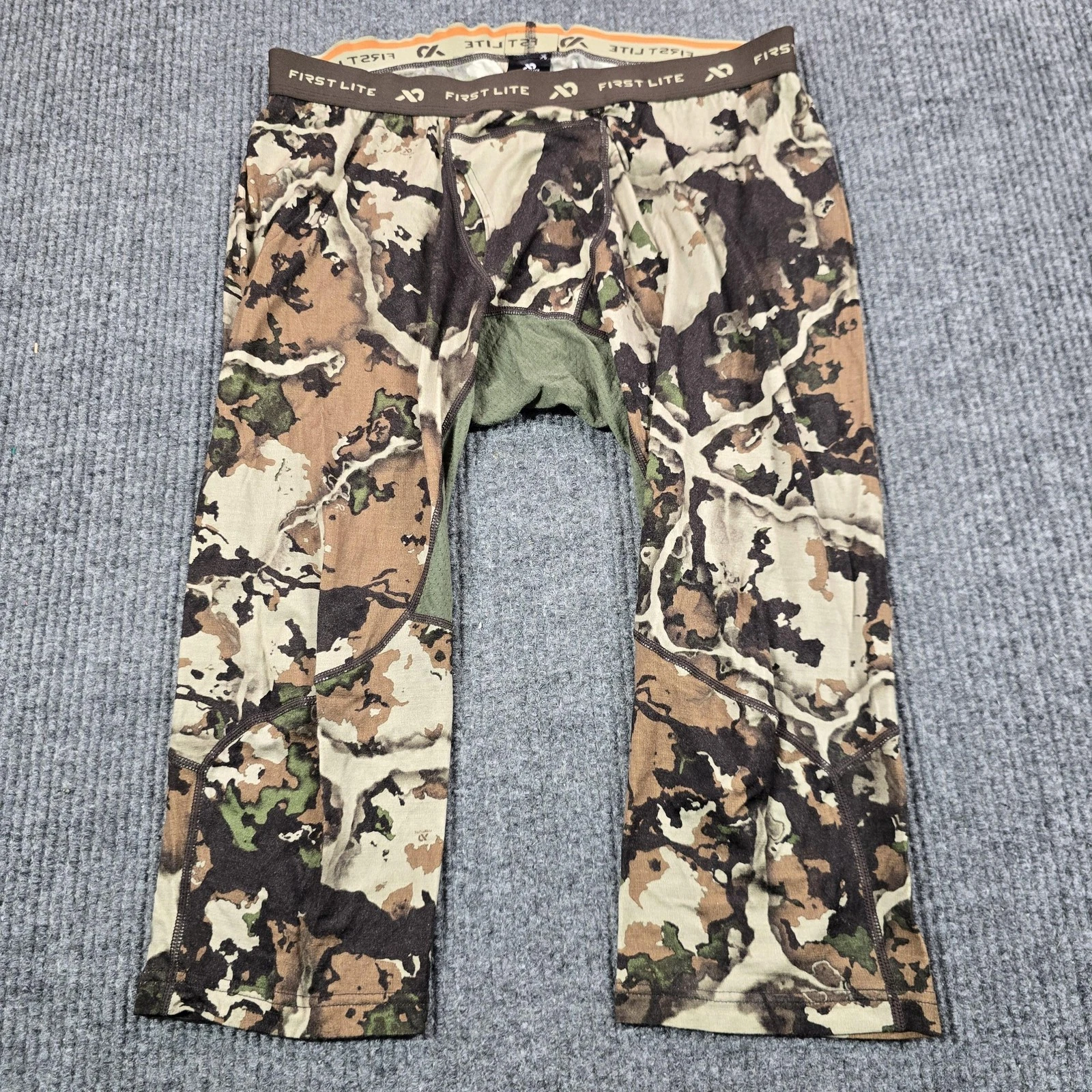 First Lite Pants Mens Large Camo Aerowool Wick Ultralight 150 Merino Wool
