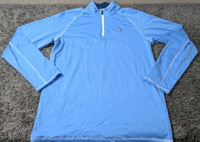 White Water Life Blue 1/4-Zip Performance Shirt L Long Sleeve Marlin Logo